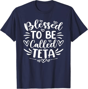 Blessed To Be Called Teta Funny Grandma Mother's Day T-Shirt - T-Shirt | Navy