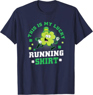 Cute Shamrock Running St Patricks Day Lucky Running Team T-Shirt - T-Shirt | Navy