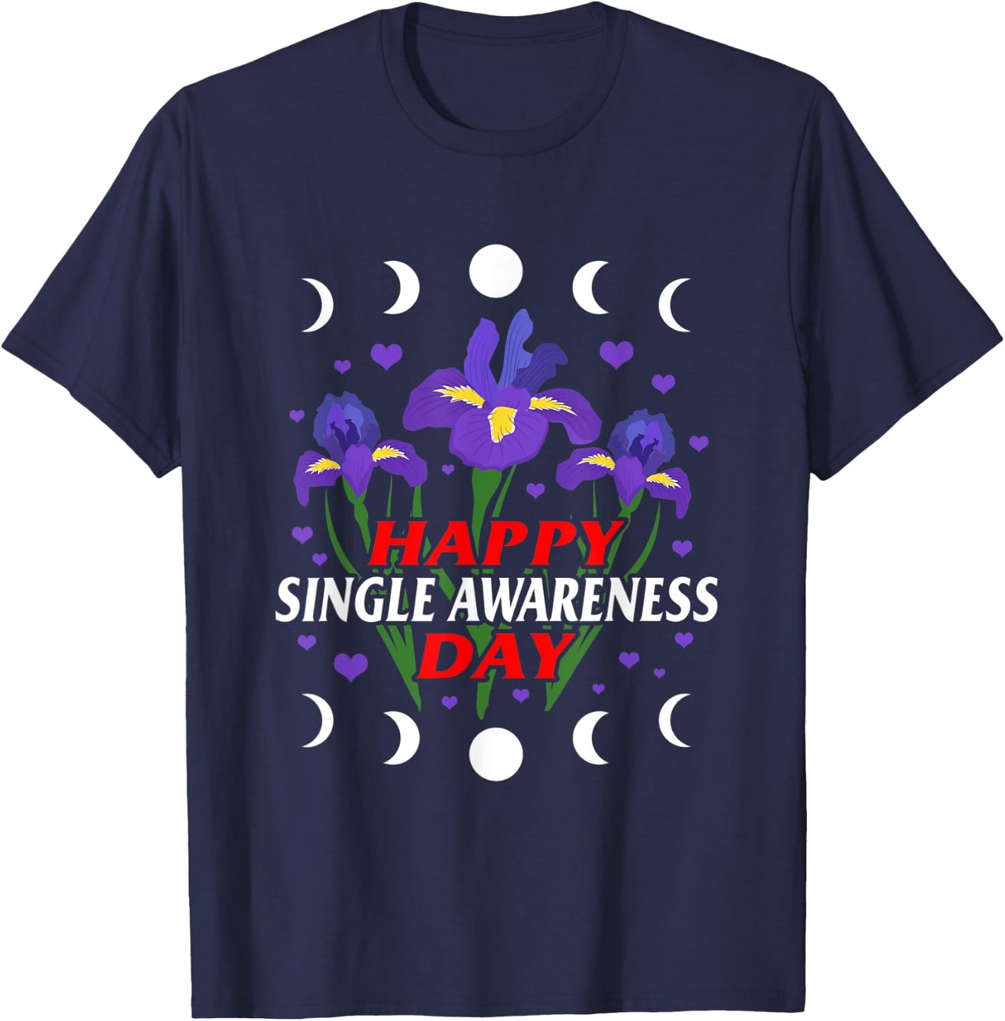Anti Valentine Happy Singles Awareness Day Single AF Women T-Shirt - T-Shirt | Navy