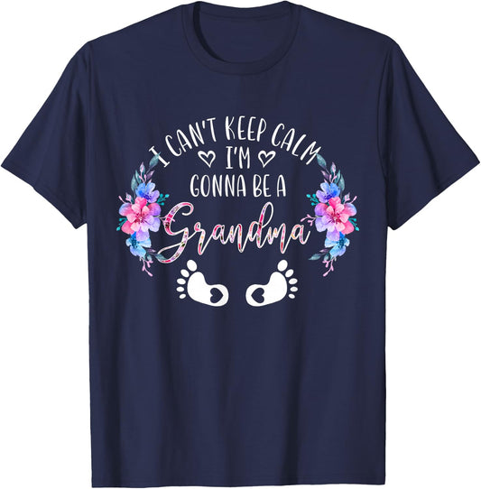 I Can't Keep Calm I'm Gonna Be a Grandma T-Shirt - T-Shirt | Navy
