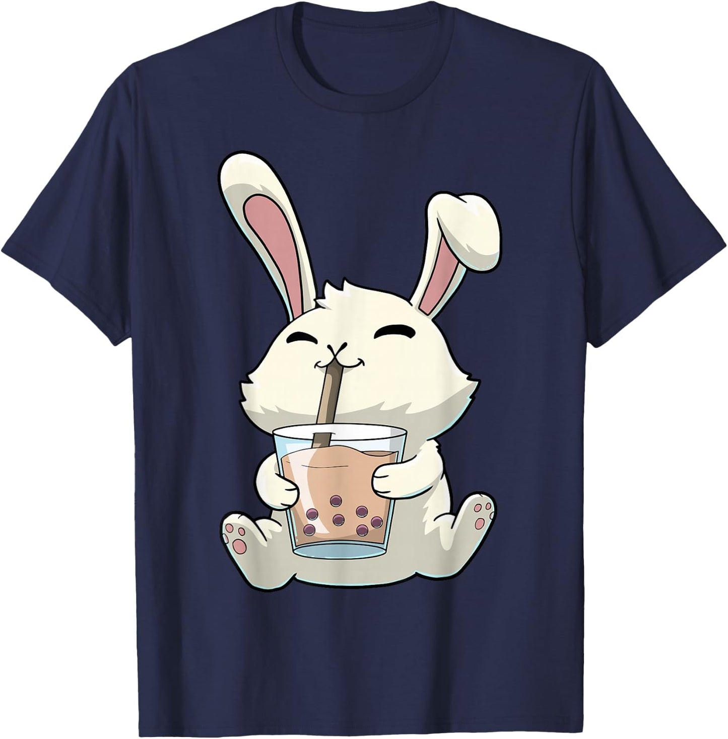 Bunny Rabbit Boba Bubble Tea Anime Kawaii T-Shirt - T-Shirt | Navy