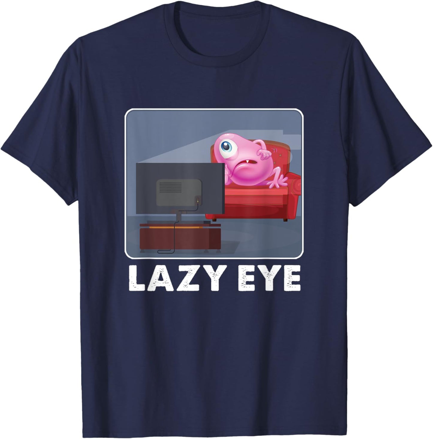 Lazy Eye Alien TV Recreation Gift T-Shirt - T-Shirt | Navy
