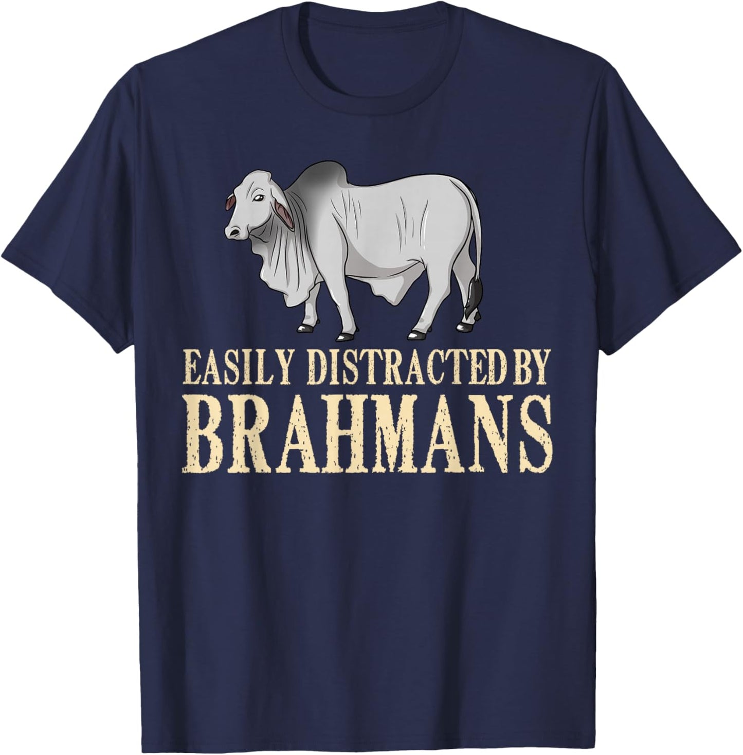 Brahman Bull Cattle Mini Zebu Cow T-Shirt - T-Shirt | Navy