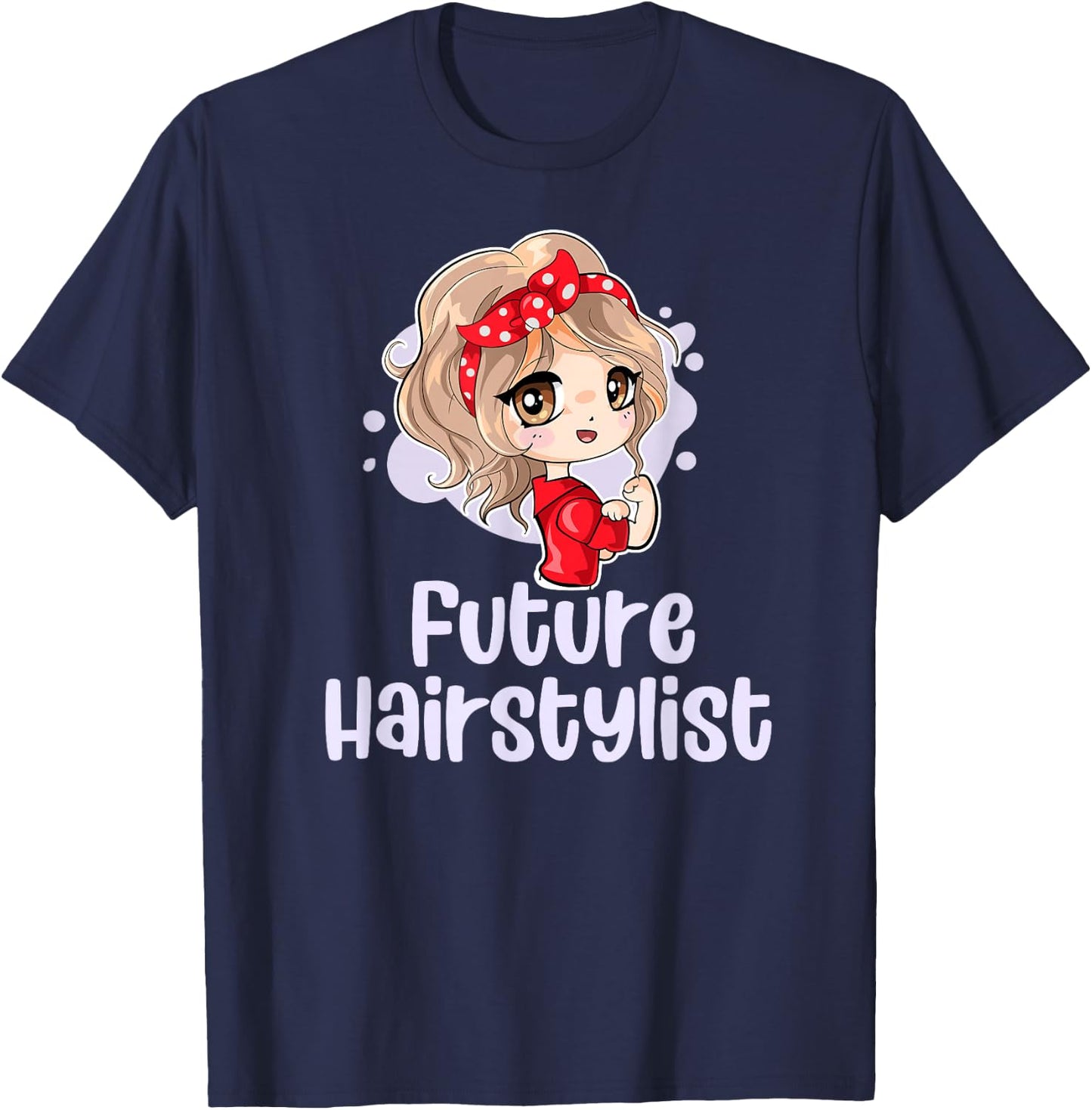 Future Hairstylist Cute Bandana Girl Daughter Hairdresser T-Shirt - T-Shirt | Navy