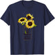 Happiness is Being Nanna Life Sunflower Art Grandma T-Shirt - T-Shirt | Navy