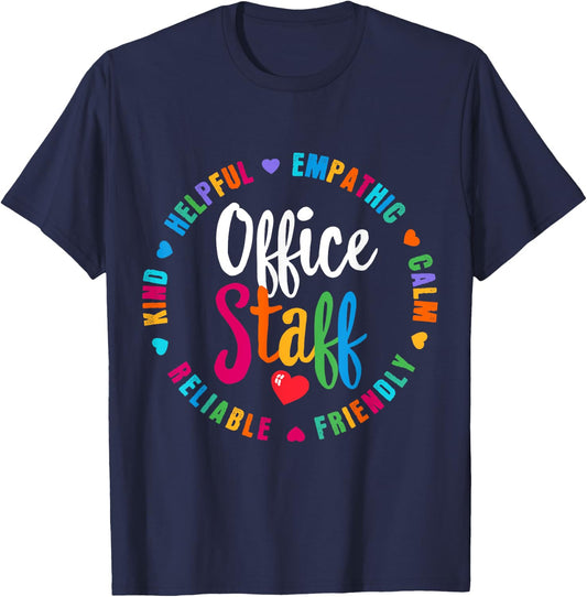 Cute School Secretary Admin Appreciation Front Office Staff T-Shirt - T-Shirt | Navy
