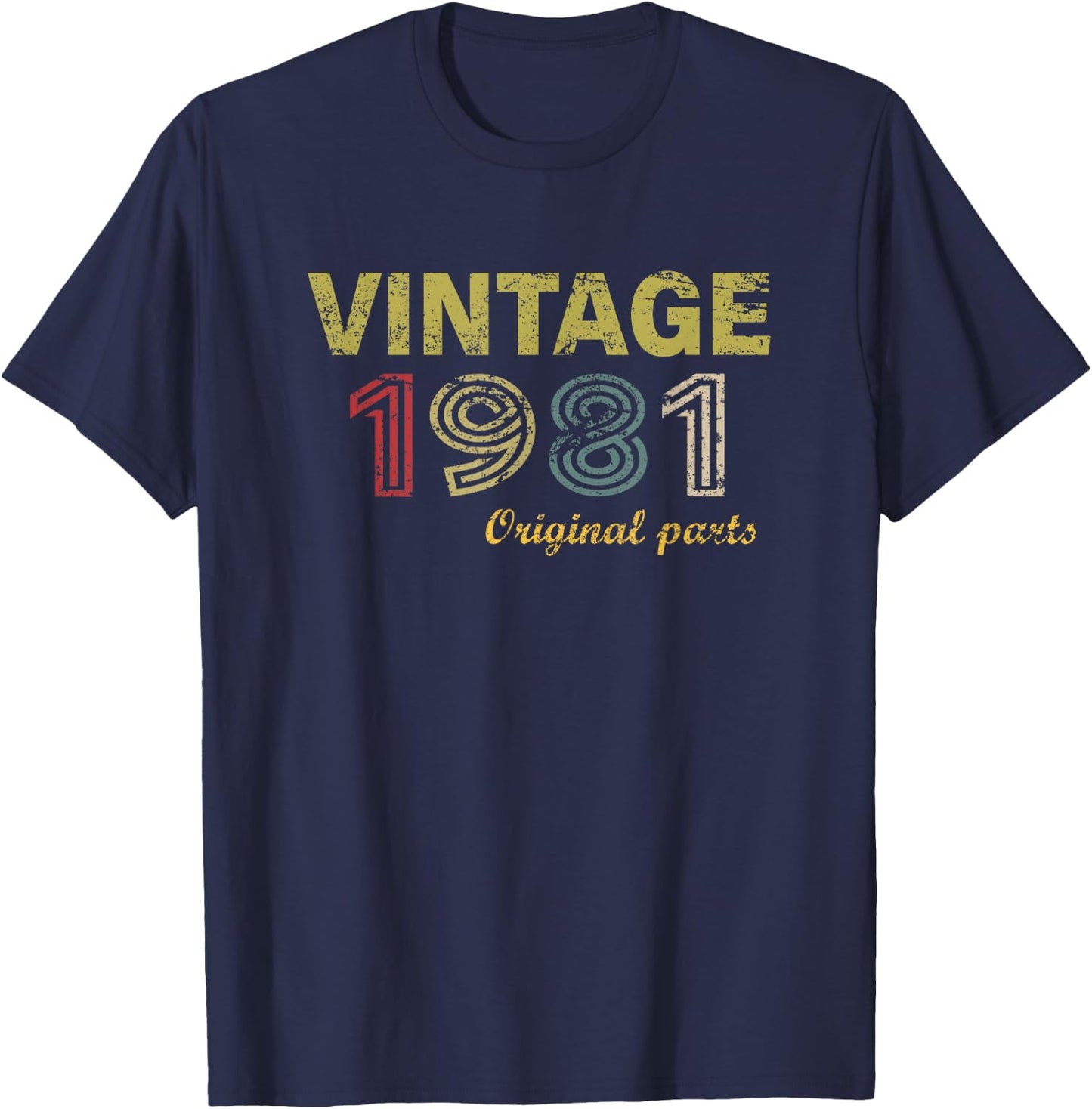 Vintage 1981 Cool 45 Year Old Bday Men Women 45th Birthday T-Shirt - T-Shirt | Navy