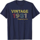 Vintage 1981 Cool 45 Year Old Bday Men Women 45th Birthday T-Shirt - T-Shirt | Navy