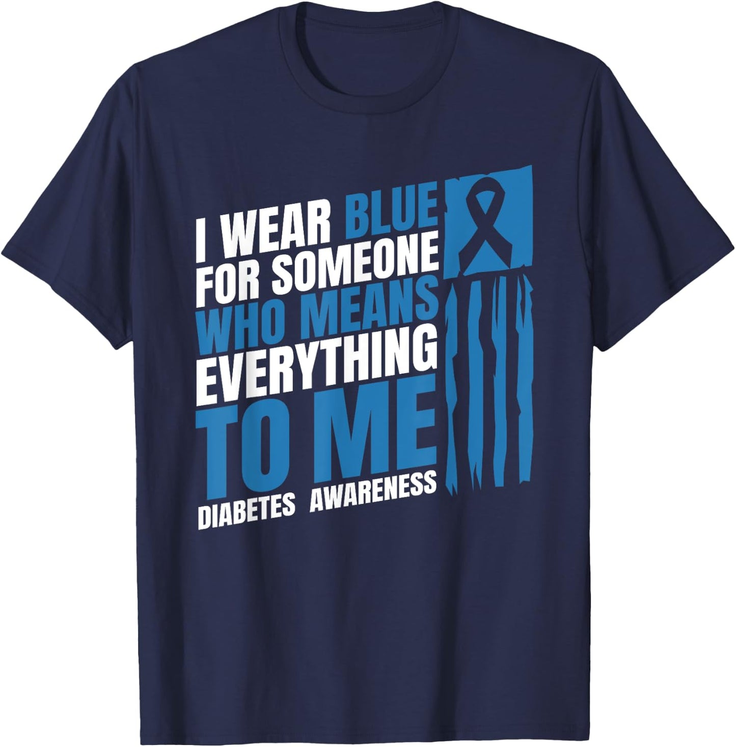Diabetes Awareness Month Messy Bun Mother T1 T2 T-Shirt - T-Shirt | Navy