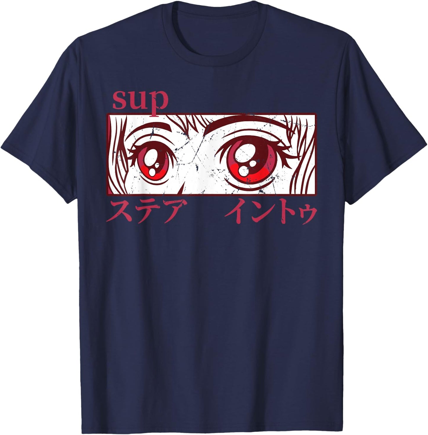 Anime Girl Eyes - Japan Culture Art - Japanese Aesthetic T-Shirt - T-Shirt | Navy