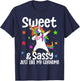 Sassy Like My Grandma Dabbing Unicorn Cute T-Shirt - T-Shirt | Navy