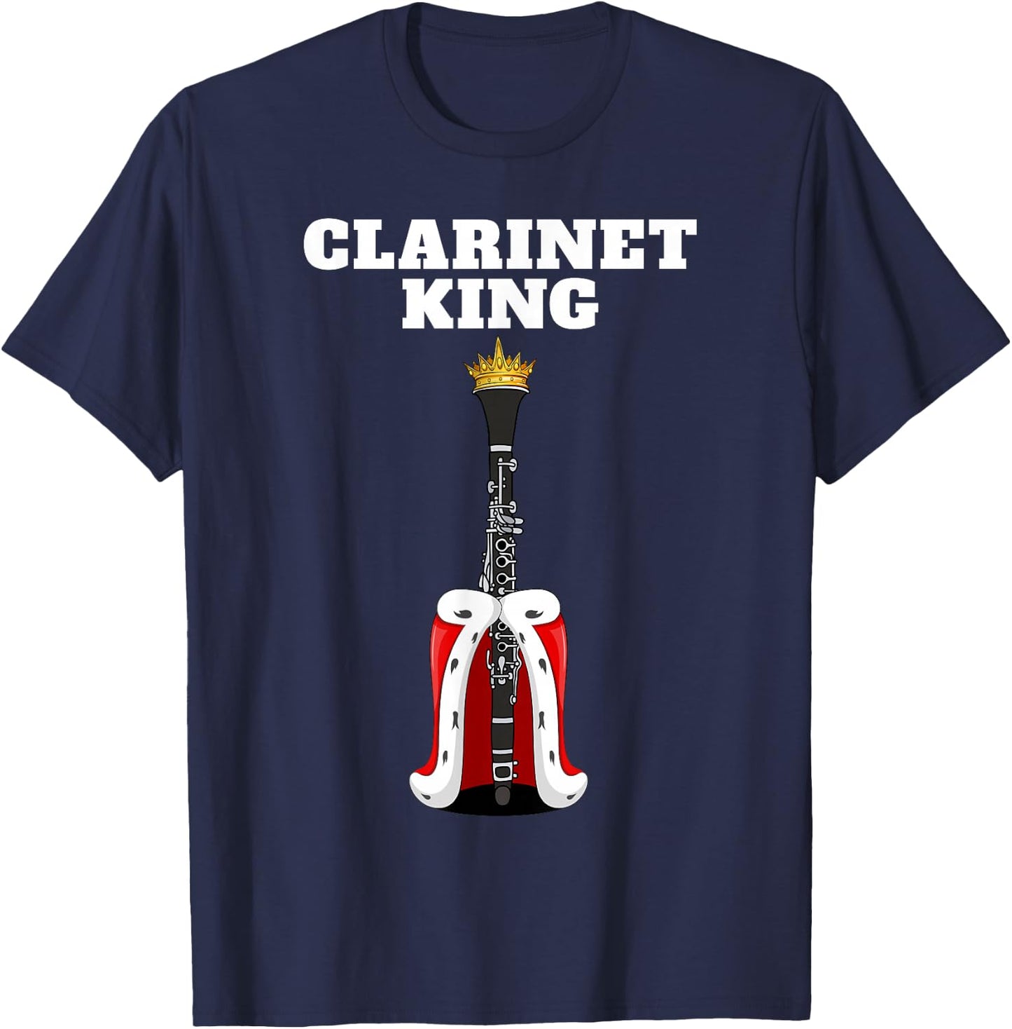 Clarinet Shirts for Boys | Black Clarinet King T-Shirt - T-Shirt | Navy