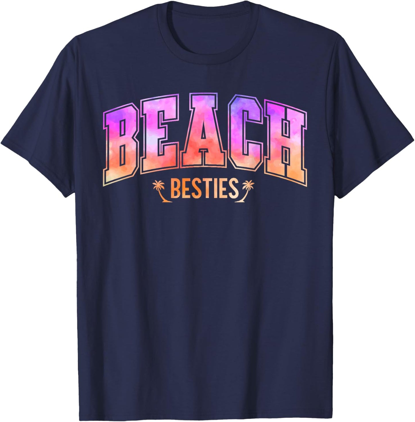 Best Friend Matching Beach Tie Dye Bestie Trip BFF Vacation T-Shirt - T-Shirt | Navy