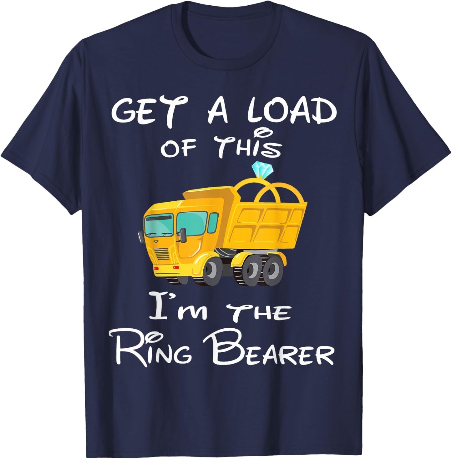 Wedding Party I'm the Ring Bearer Truck Gifts Kids T-Shirt - T-Shirt | Navy