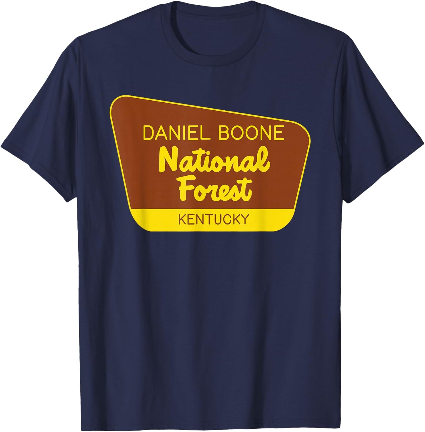 Daniel Boone National Forest Kentucky Retro Sign T-Shirt - T-Shirt | Navy
