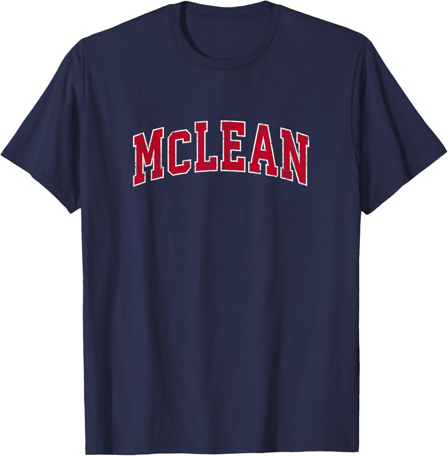 McLean Virginia VA Vintage Sports Design Red Design T-Shirt - T-Shirt | Navy
