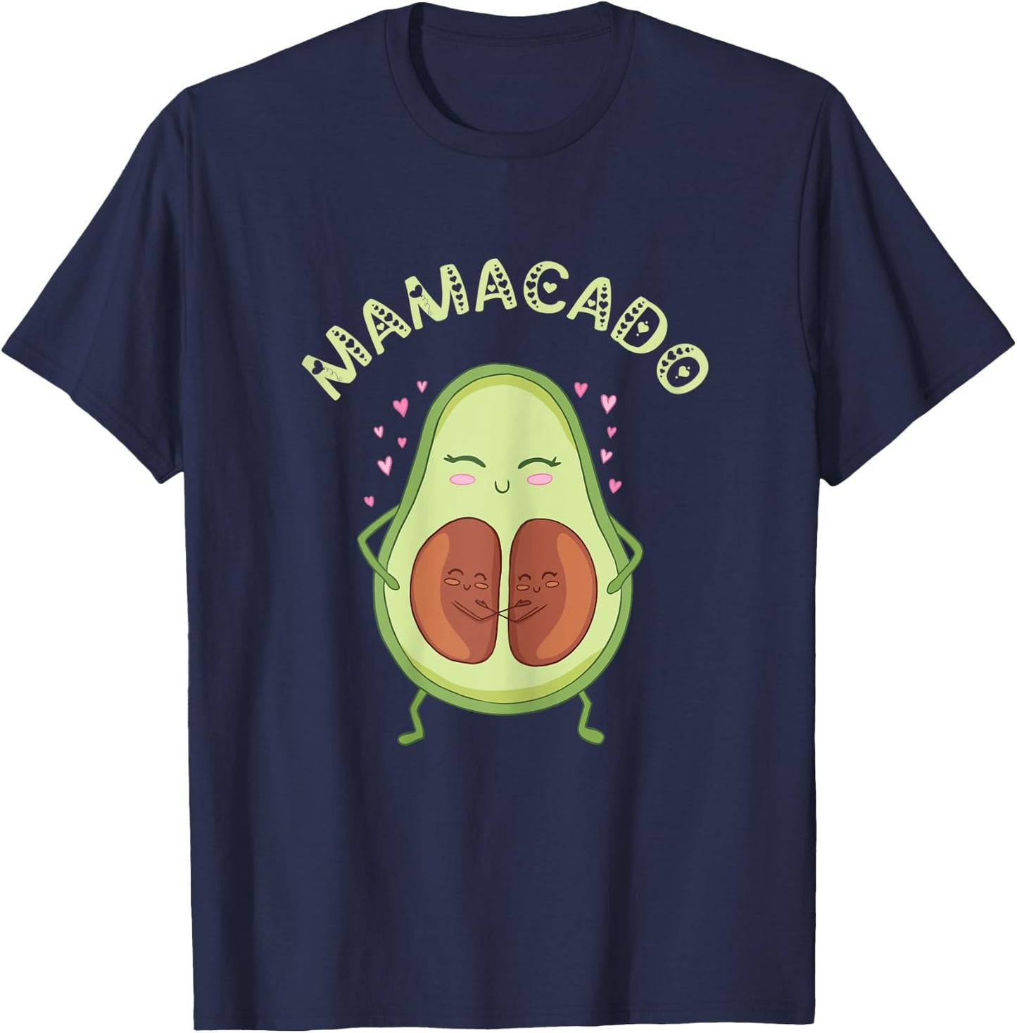 Mamacado Twin Birth Pregnancy Mom Pregnant Mama Avocado T-Shirt - T-Shirt | Navy