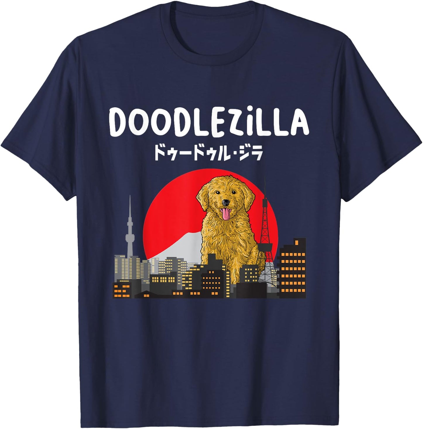 Doodlezilla - Funny Dog Goldendoodle Labradoodle Men Women Girls Kids T-Shirt - T-Shirt | Navy