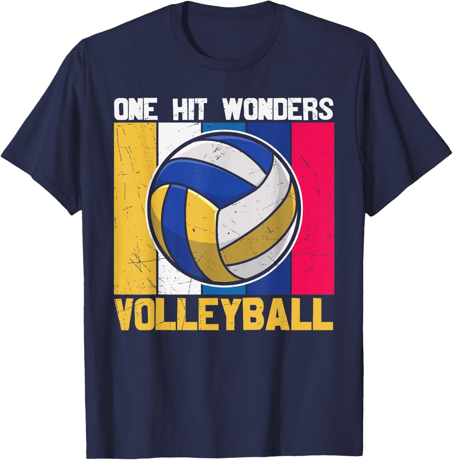 Vintage One Hit Wonders Volleyball Player Sports Coach Fans T-Shirt - T-Shirt | Navy