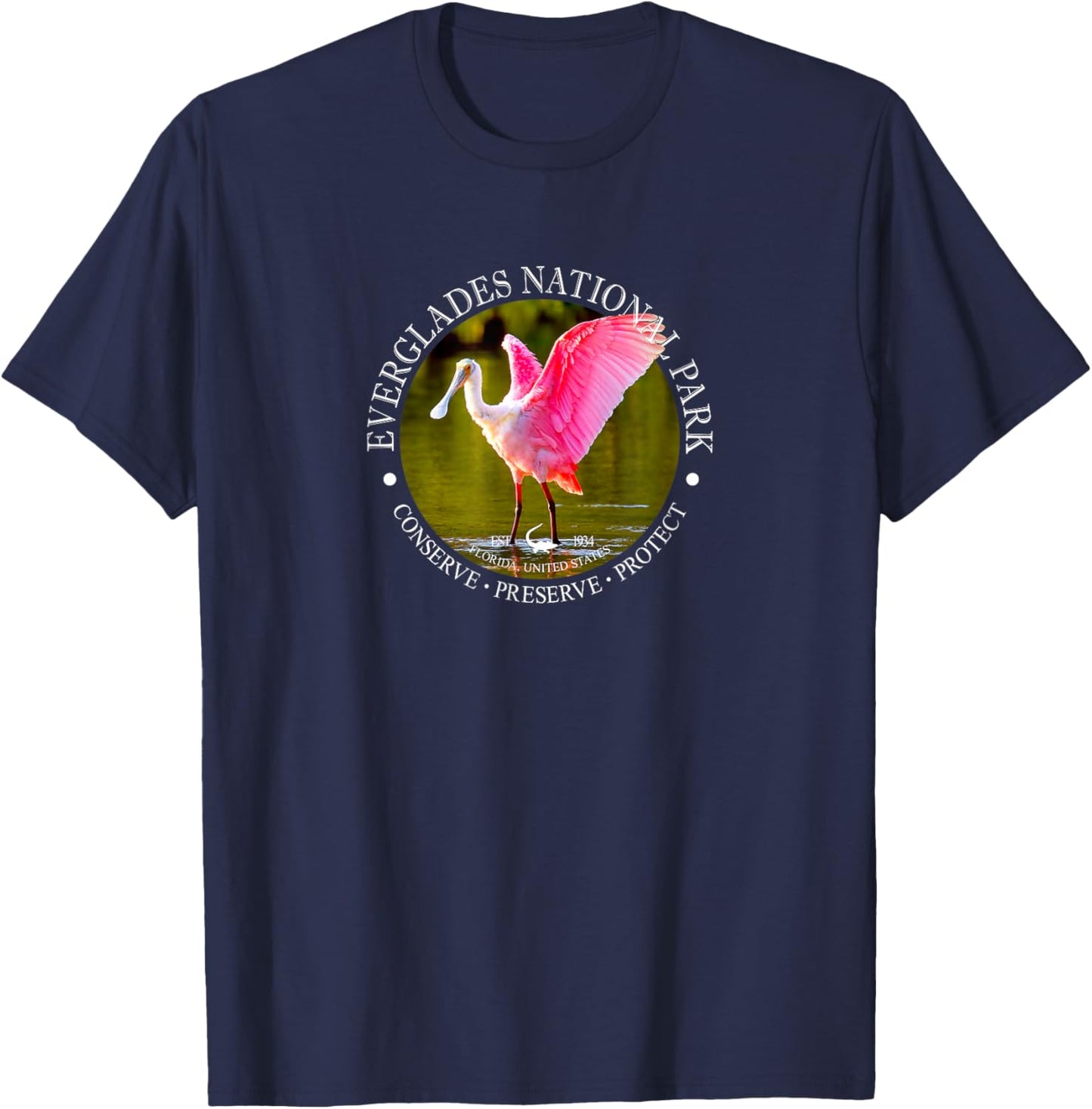Everglades National Park for Spoonbill Lovers T-Shirt - T-Shirt | Navy
