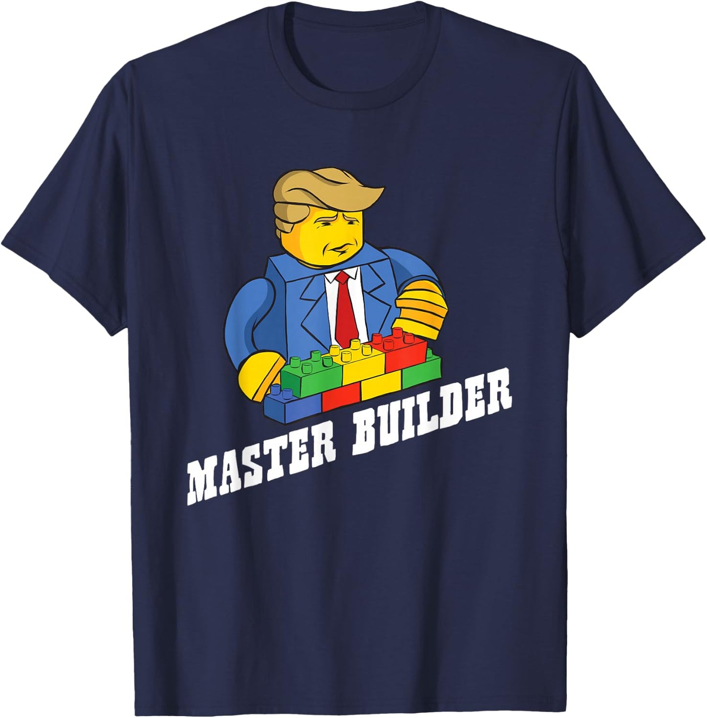 Funny Master Builder Building Blocks Gift Men Women Youth T-Shirt - T-Shirt | Navy