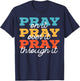 Religious Christian SteMi Apparel -Adults Black Modern Letter Print T-Shirt - T-Shirt | Navy