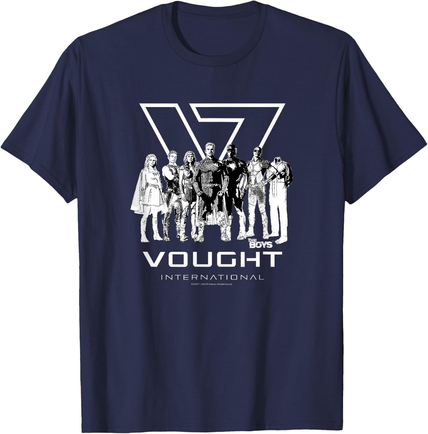 The Boys Vought Group Photo Superhero TV Show T-Shirt - T-Shirt | Navy