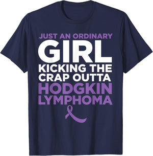 Hodgkin Lymphoma Shirt - Gift Cancer Patient Female T-Shirt - T-Shirt | Navy