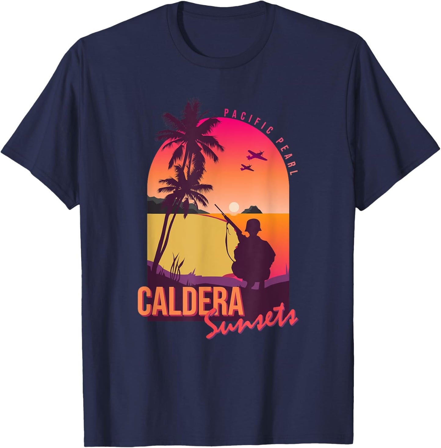 Warzone Pacific Pearl Sunsets Verdansk Gulag T-Shirt - T-Shirt | Navy