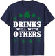 Funny Drinks Well With Others St Patricks Day St Patricks T-Shirt - T-Shirt | Navy
