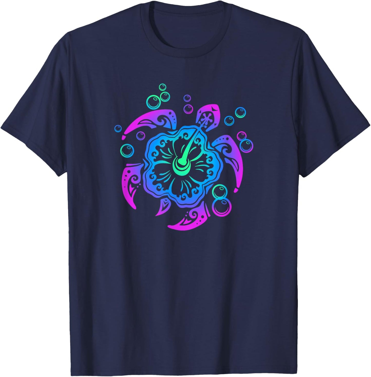 Sea Turtle Tribal Hawaii Islander Polynesian T-Shirt - T-Shirt | Navy