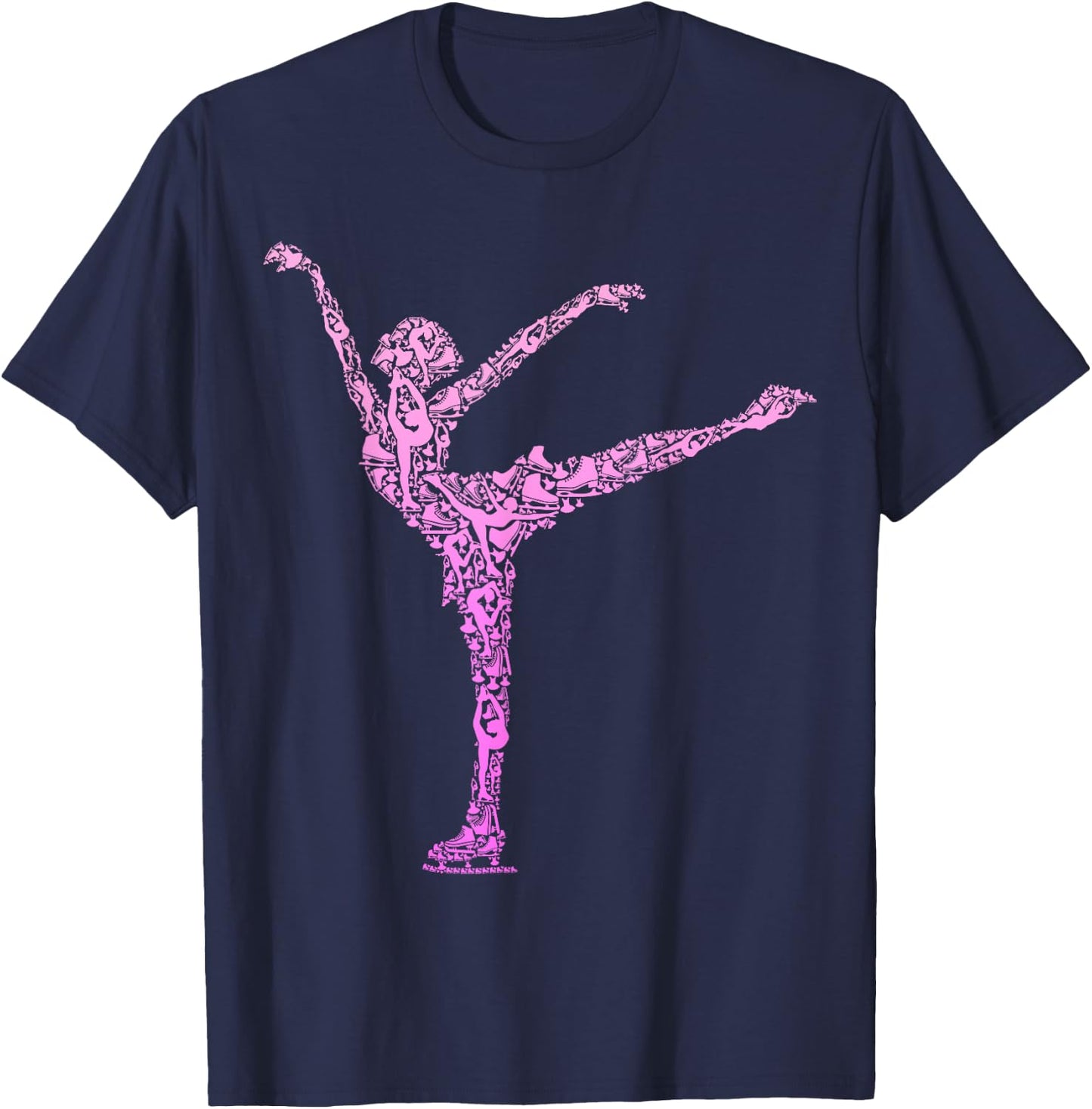 Figure Skating Ice Skating Ice Skates Girls Women T-Shirt - T-Shirt | Navy