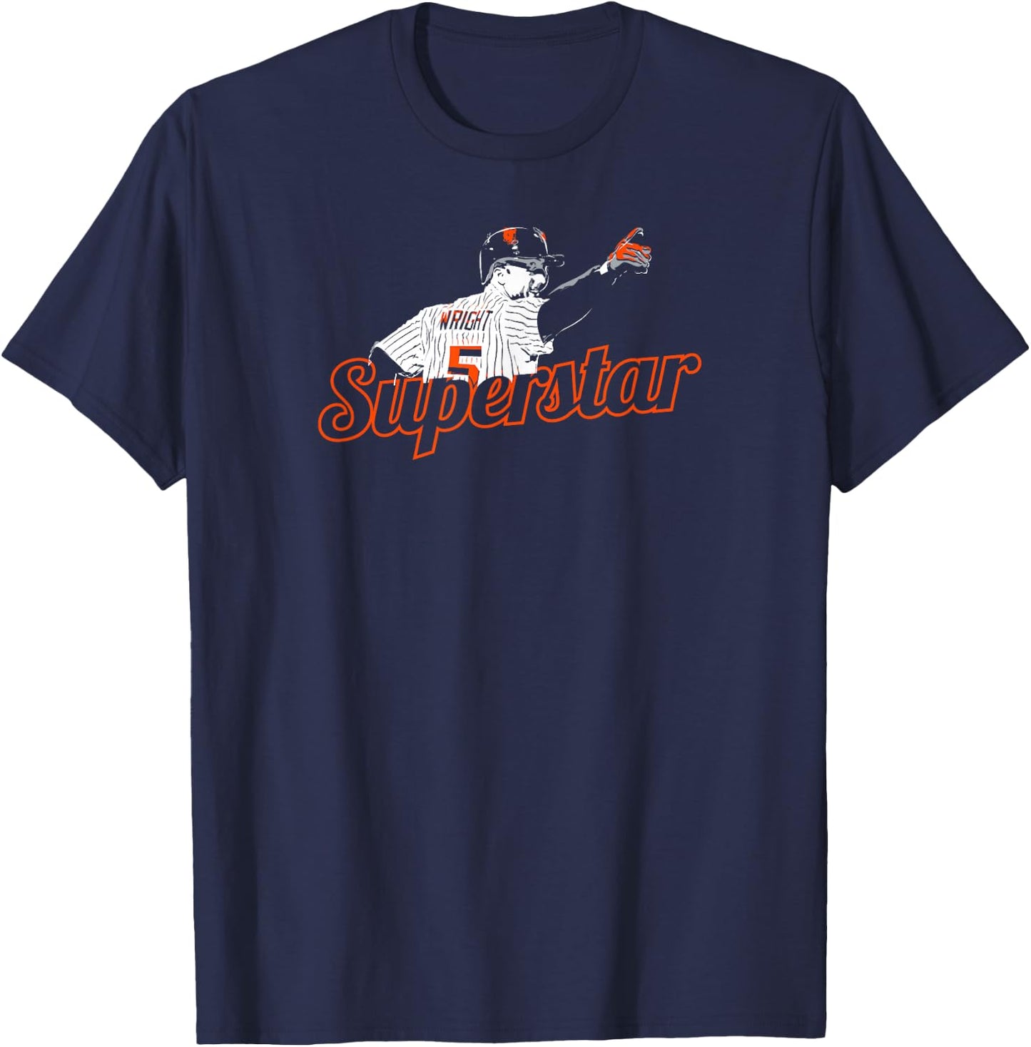 BreakingT David Wright Superstar - Men's Baseball - Blue - Small T-Shirt - T-Shirt | Navy
