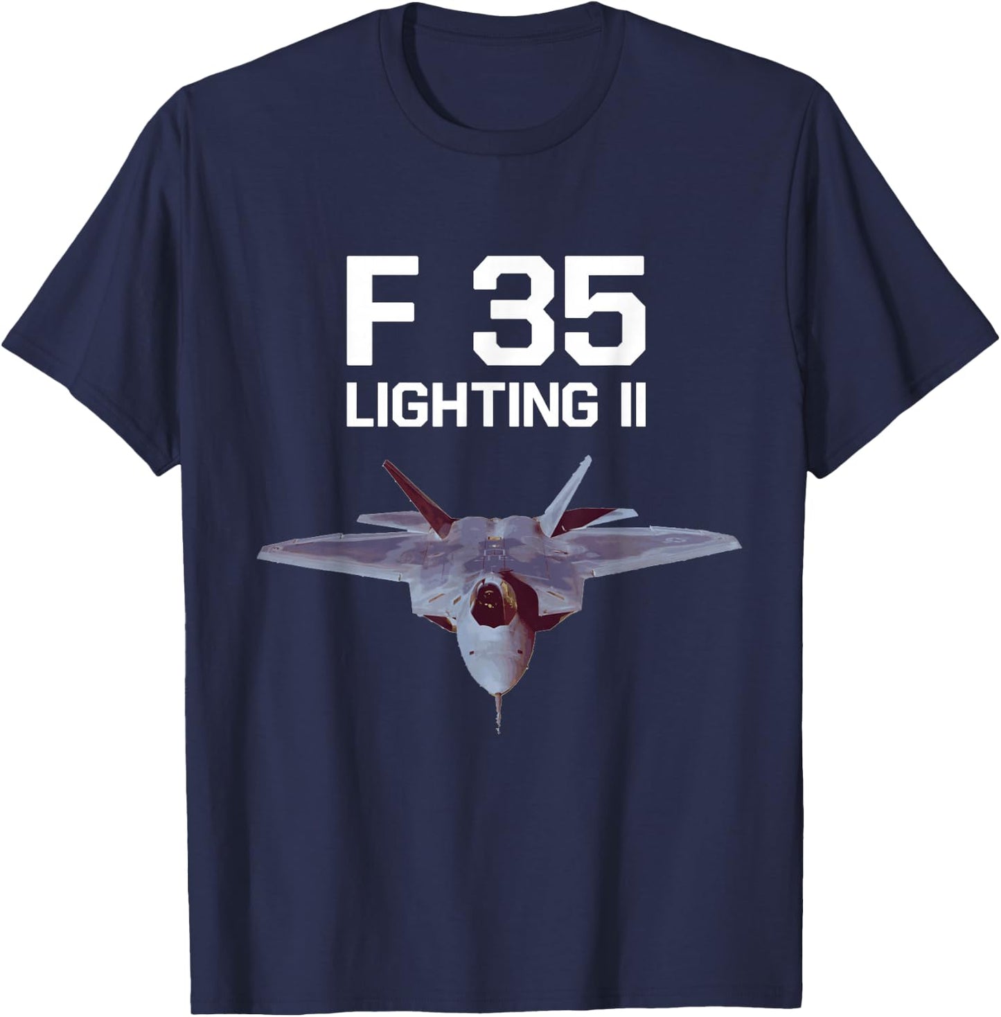 F35 Lighting II Airplane Jet Engine T-Shirt - T-Shirt | Navy