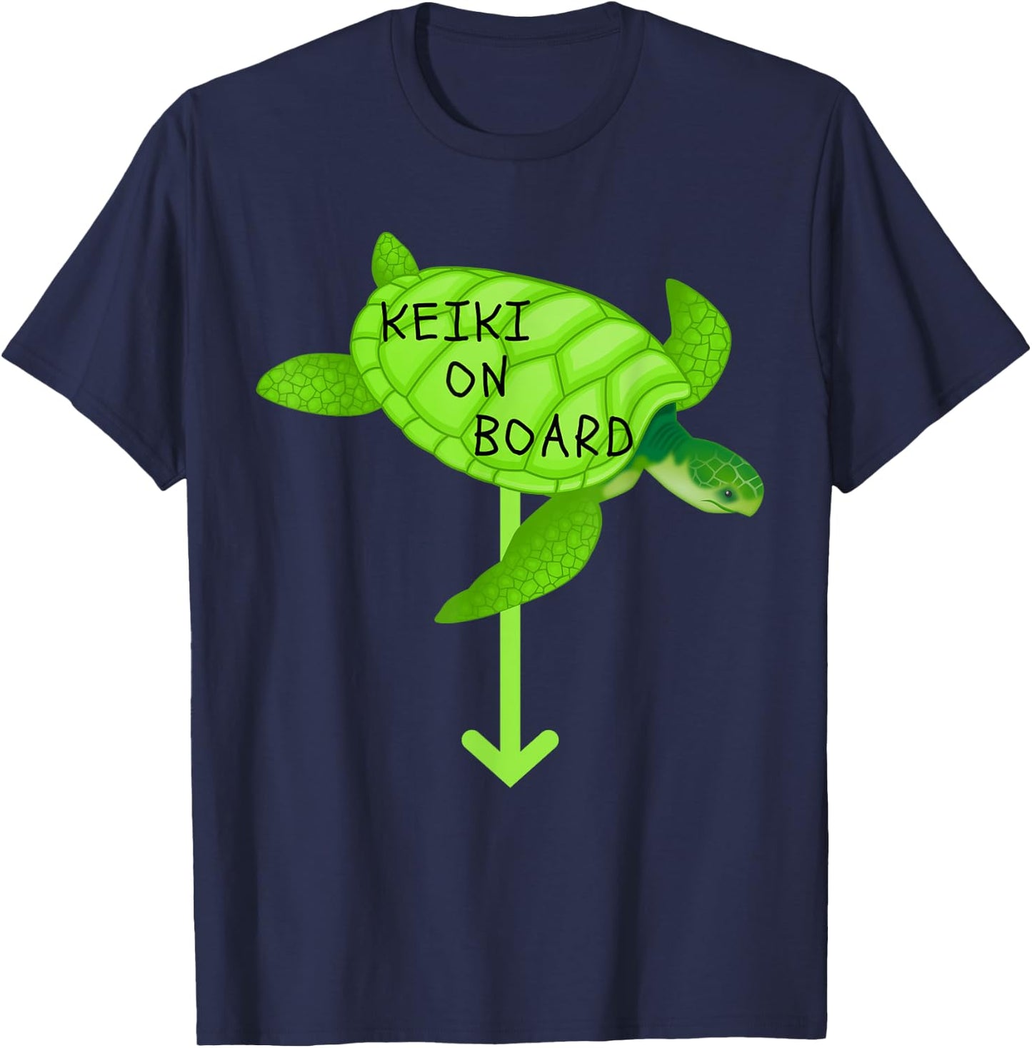 Keiki on Board Turtle Hawaii Hawaiian Pregnancy Ohana T-Shirt - T-Shirt | Navy
