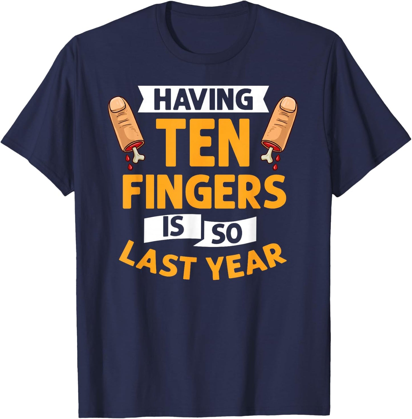 Missing Finger Prosthetic Amputation Recovery T-Shirt - T-Shirt | Navy