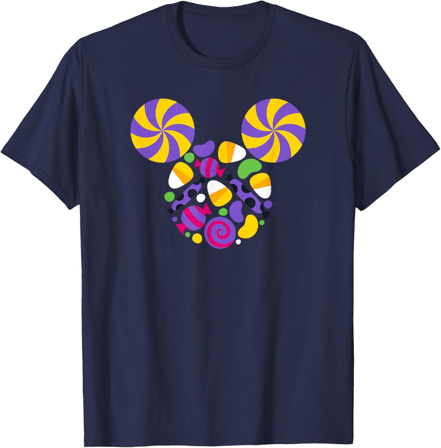 Disney Mickey and Friends Halloween Mickey Candy Face T-Shirt - T-Shirt | Navy