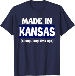 Funny Made In Kansas A Long Long Time Ago T-Shirt - T-Shirt | Navy