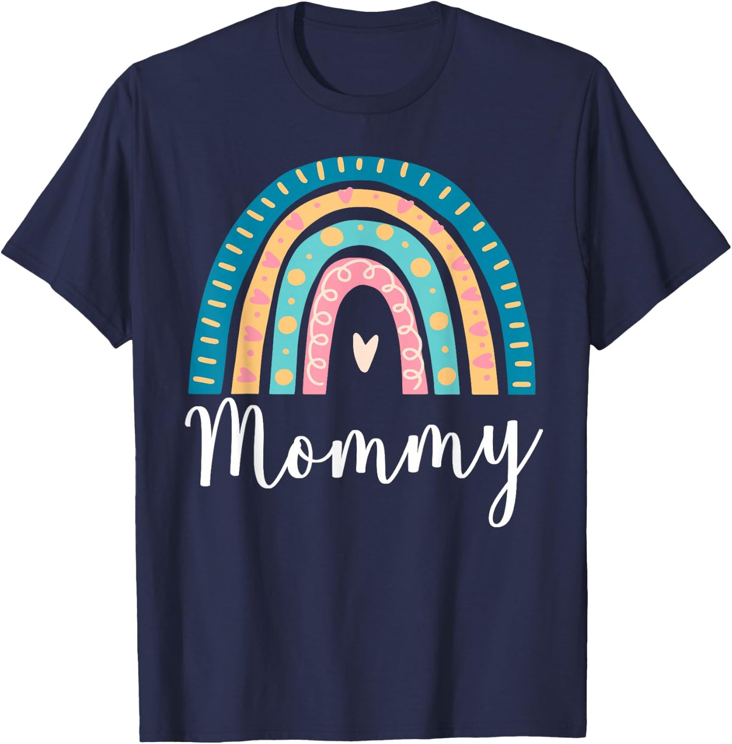 Mommy Rainbow Gifts Mom Family Matching Birthday T-Shirt - T-Shirt | Navy
