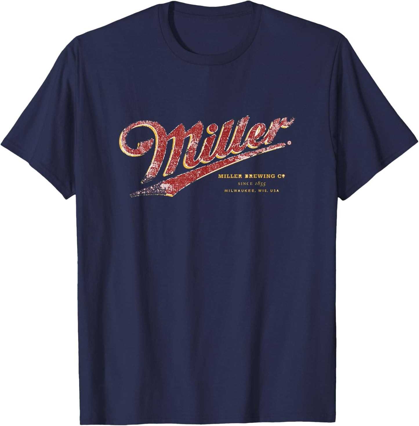 Miller Pennant Distressed T-Shirt - T-Shirt | Navy