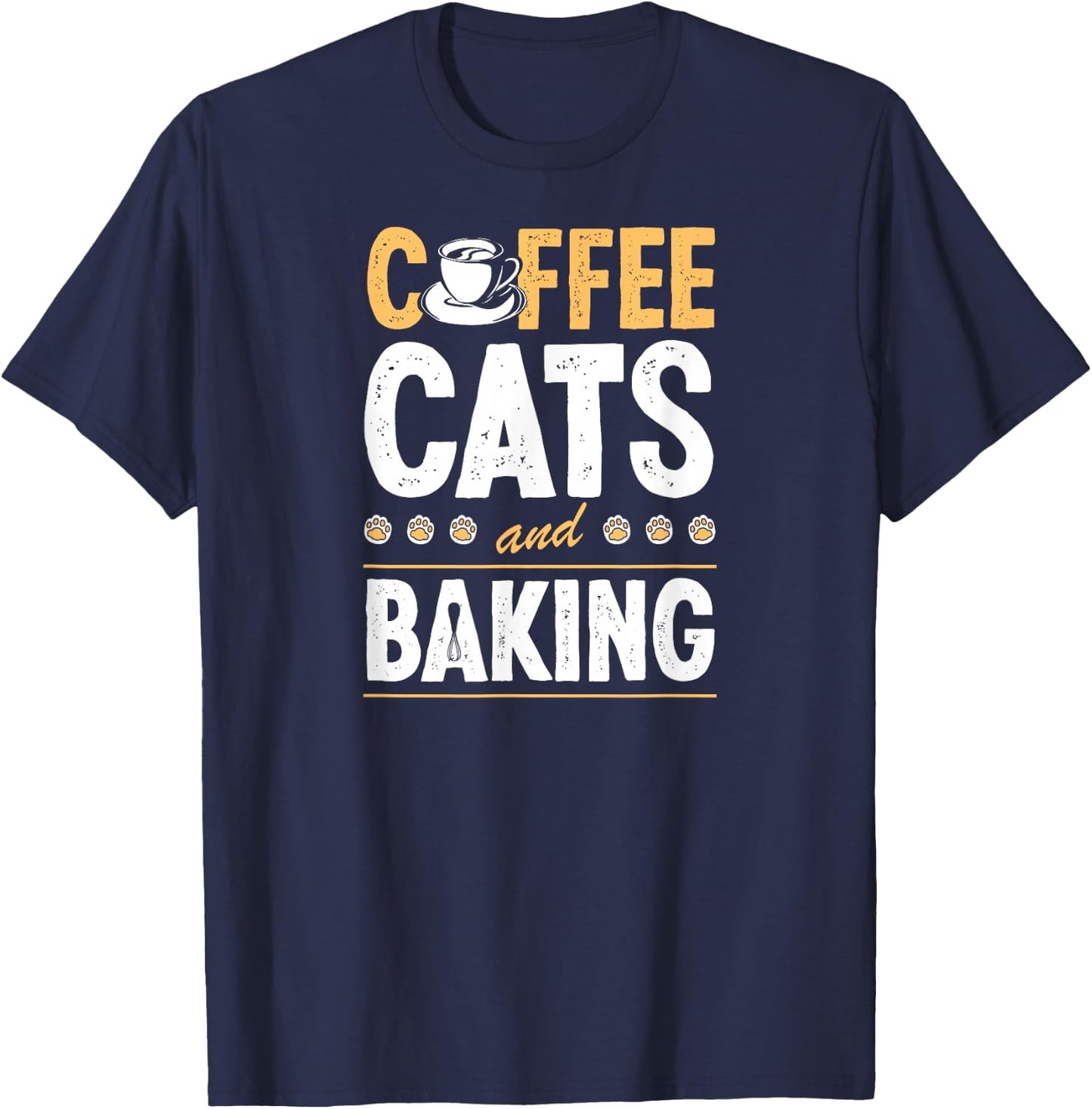 Coffee Cats And Baking T-Shirt - T-Shirt | Navy