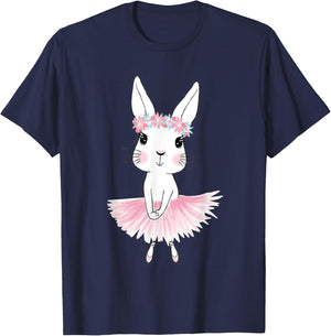 Sweet Dancing Ballerina Bunny Ballet Rabbit Girl For Kids T-Shirt - T-Shirt | Navy