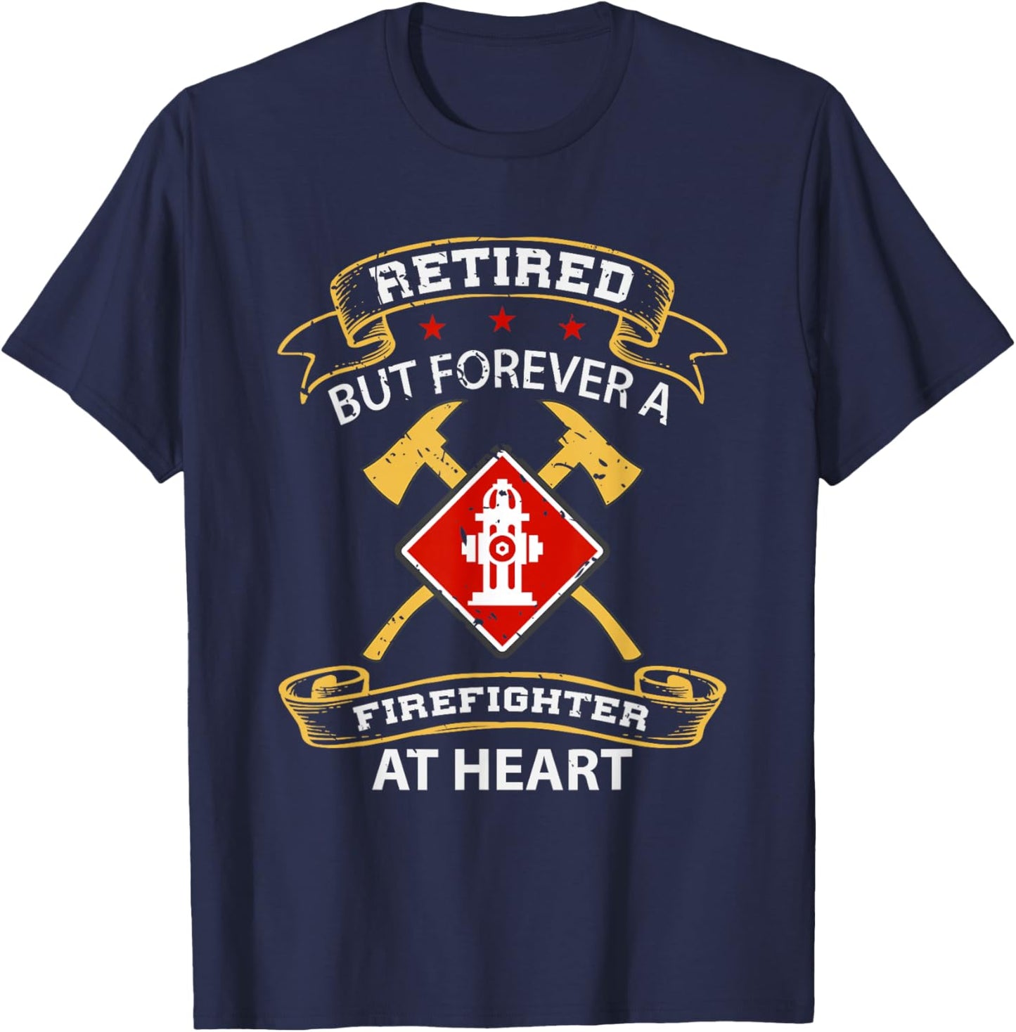 Firefighter Thin Red Line Gifts & Retired Firefighter Gift 911 Fireman Retirement Firefighter T-Shirt - T-Shirt | Navy