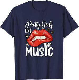 Pretty Girls Like Trap Music Retro Hip Hop T-Shirt - T-Shirt | Navy