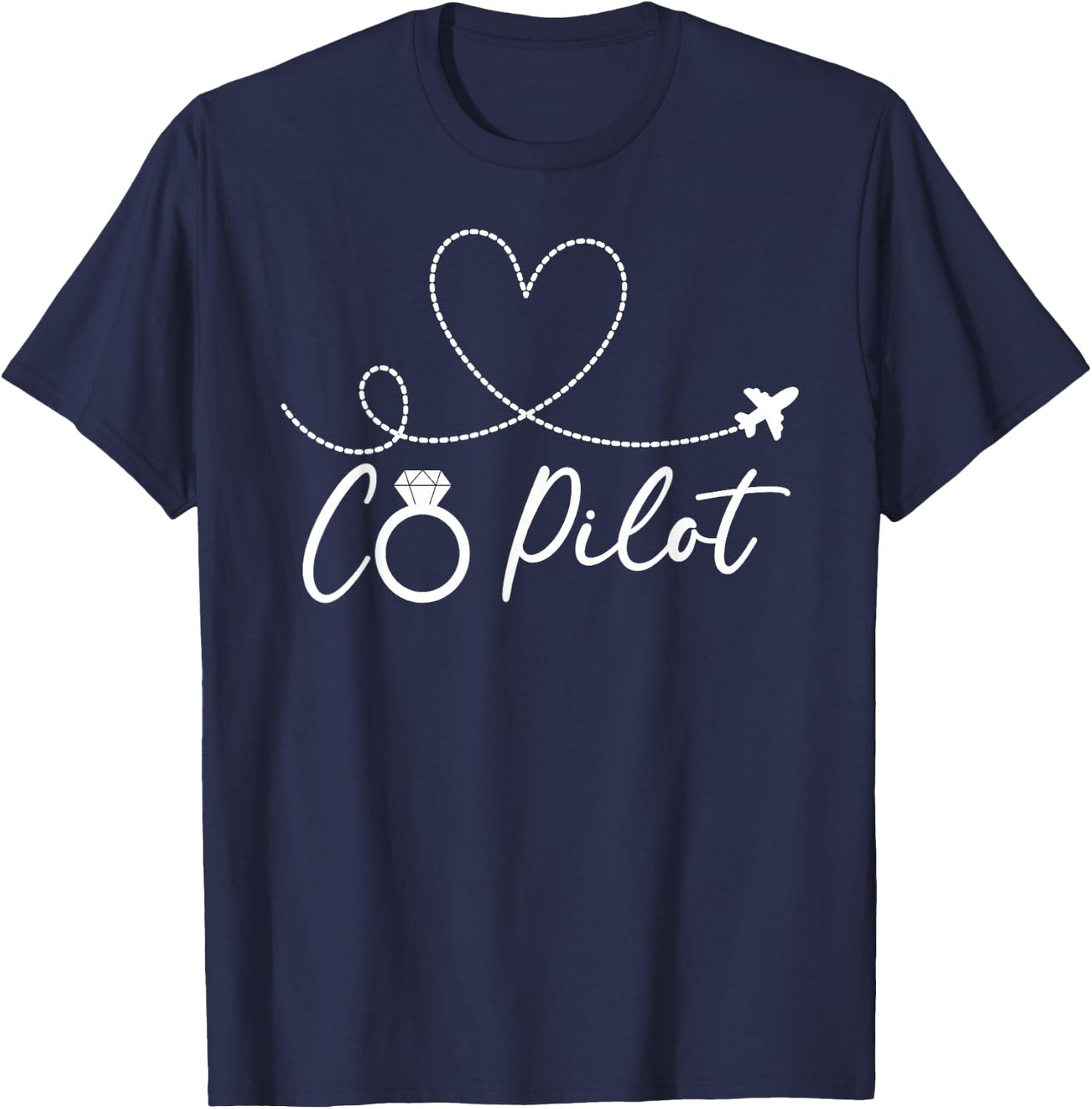 Co Pilot Wife of A Pilot Proud Airplane Pilot Wife T-Shirt - T-Shirt | Navy