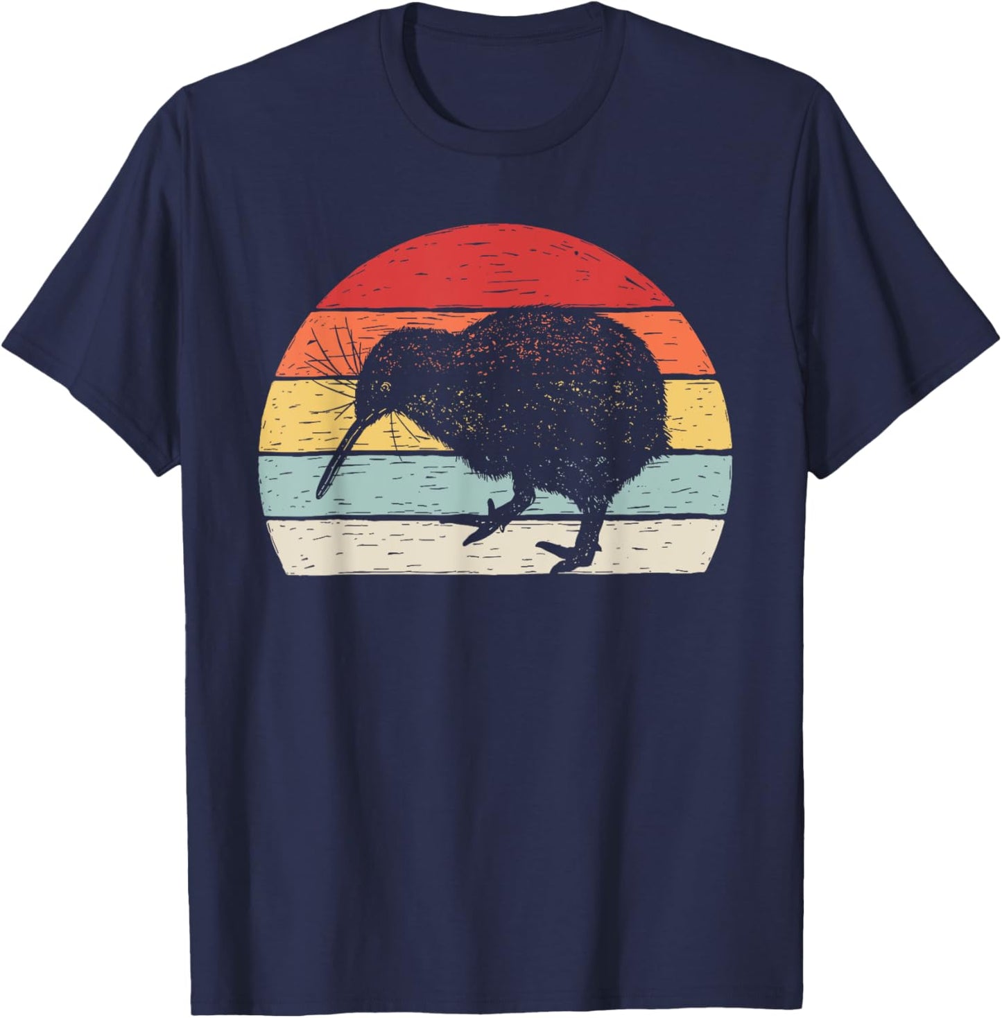 Catch Some Rays Vintage Retro Kiwi Bird - Women's Black Small Classic Fit Short Sleeve T-Shirt - T-Shirt | Navy