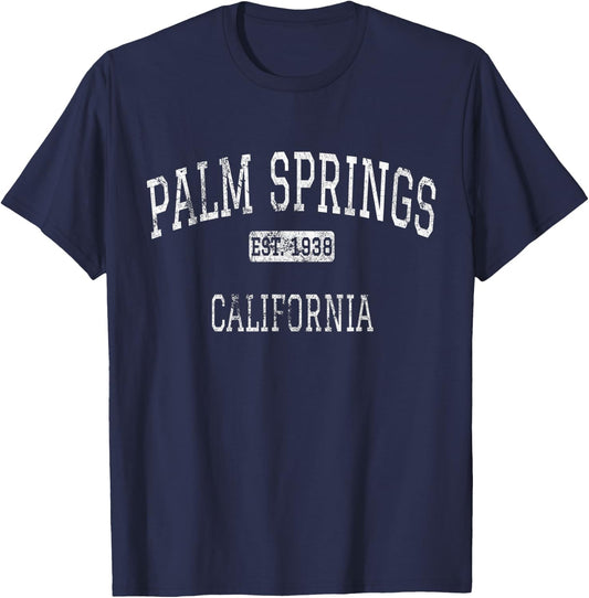 Palm Springs California CA Vintage T-Shirt - T-Shirt | Navy