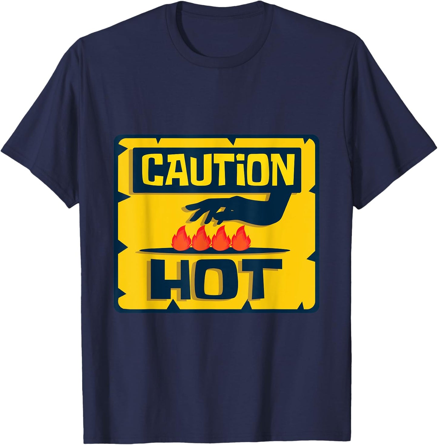 Caution Hot Safety Instructor T-Shirt - T-Shirt | Navy