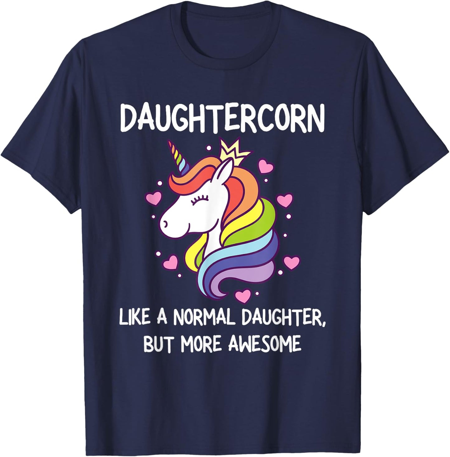 Funny Daughtercorn Unicorn Costume Daughter T-Shirt - T-Shirt | Navy