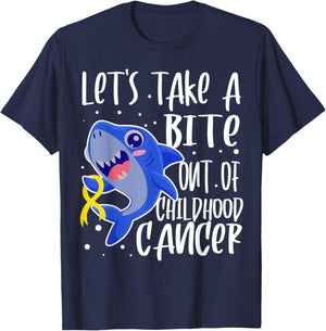 Childhood Cancer Awareness DIPG Shark Take A Extinct Gift T-Shirt - T-Shirt | Navy